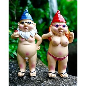 2Pcs Funny Naked Garden Gnome, Naughty Garden Gnomes Ornaments Outdoor Rude Garden Statue Peeing dwarf Indoor or Outdoor…