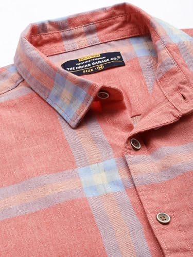 Image of The Indian Garage Co Men Slim Fit Abstract Printed Full Sleeves Spread Collar Casual Shirt