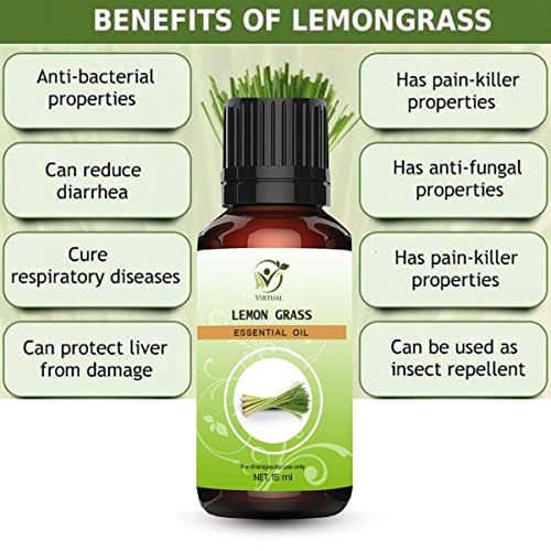 Image of VIRTUAL Lemon Essential Oil 15ml Pure Natural Therapeutic Grade Vitamin C Rich Oil for Skin Care Hair Growth Aromatherapy Diffuser Massage Use