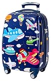 GURHODVO Kids Carry On Luggage for Boys Children Rolling Suitcase with 4 Spinner Wheels Hardshell Case for Toddler to Travel (airplane)