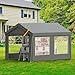 Kidsgigglz Partyzelt, Pavillon 3x4, Wasserdichte Stabil Winterfest UV-beständig mit Seitenwänden & Giebelteilen, Festzelt aus Verzinkte Stahlgestänge & PE-Plane, Gartenfeste Hochzeiten Partyzone, Grau
