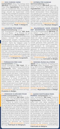 CHEWSTER Käsestangen für Hunde - Kaukäse Hundeknochen - Langer Kauspaß aus natürlicher Milch - Käse-Kauknochen (136 g, S, 4er Pack)