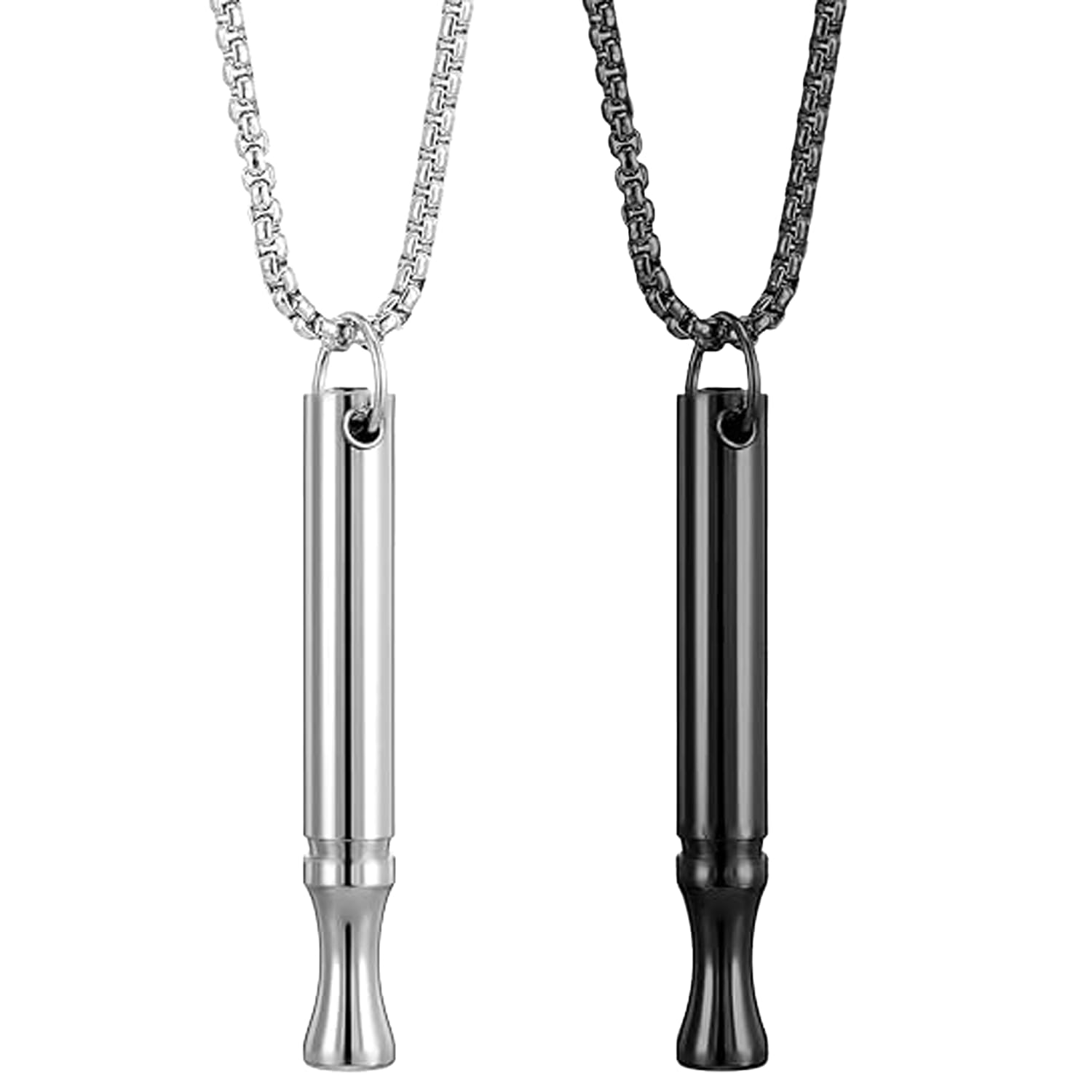 Veroral 2Pcs Breathing Necklace for Anxiety & Stress Relief, Mindfulness & Quit Smoking Aid, Stainless Steel Breathe Necklace for Adults Teens Women