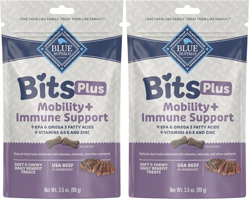 Blue Buffalo Blue Bits Plus Mobility and Immune Support Soft Dog Treats, Beef, 3.5-oz. Bag (Pack of 2) - image 1