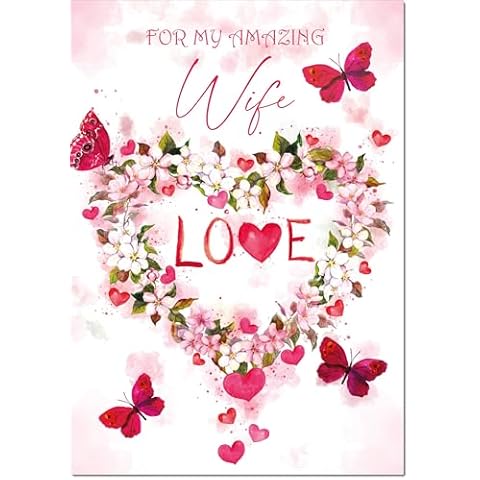doodlecards Large A4 Floral Love Heart Card Cover