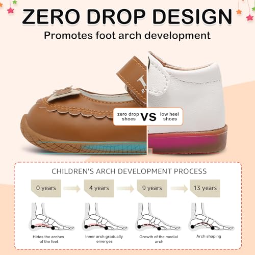 L-RUN Toddler Girl Mary Jane Dress Shoes Little Girls Uniform School Shoes Non-Slip Ballet Flats Flower Girls Shoes for Wedding Party Concert4