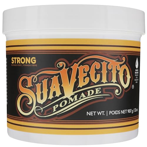 Suavecito Strong Hold Hair Pomade For Men, 32 oz - Medium Shine Water Based Wax Like Flake Free Hair Gel - Easy To Wash Out - All Day Hold For All Hair Styles