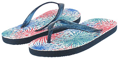 Capelli New York Fireworks Party Print Girls Flip Flops Navy Combo