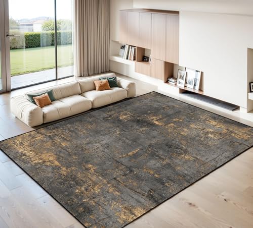 8x10 Area Rugs for Living Room Bronze Black Concrete Industrial