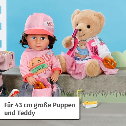 Baby Born Snack Shop Outfit 43cm, Outfit mit Cap, Schuhen und Rucksack für 43cm Puppen, 835944 Zapf Creation
