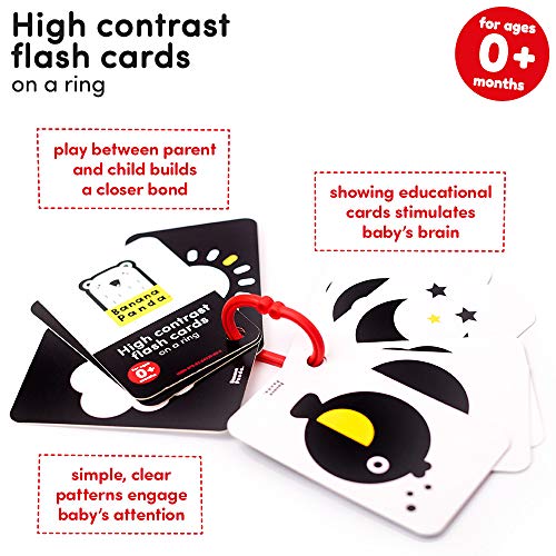 image for Banana Panda High Contrast Baby Flash Cards - 10 Large Black and White
