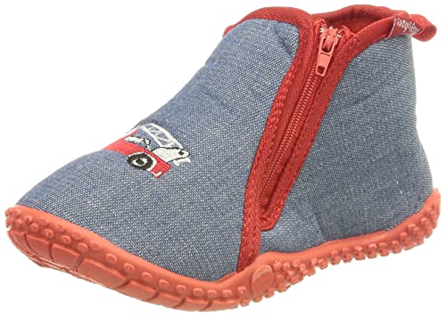 Playshoes Hausschuh Feuerwehr, Pantoufles, Bleu (Jeansblau 3), 24/25 EU