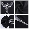 Women Causal Zipper Hoodie Skull Wings Print Hooded Jacket Coat Loose Sweatshirt Plus Size - black - S #4