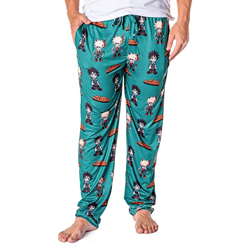 Bioworld My Hero Academia Men's Izuku Midoriya and Katsuki Bakugo Anime Loungewear Pajama Pants
