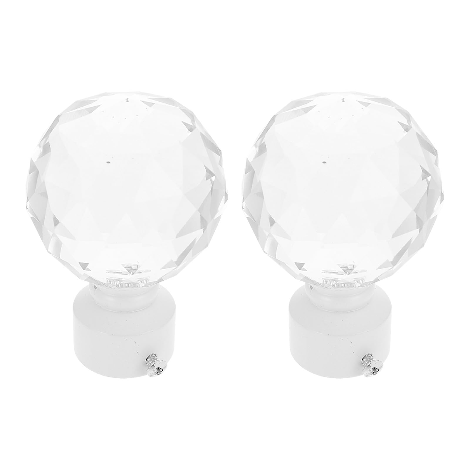 NUOBESTY Embout Décoratif pour Tringle à Rideaux en Cristal Fer 2 Pièces