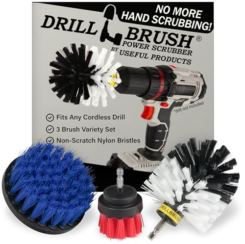 Image of Drill Brush Attachments for Cleaning Carpet, Chairs, Seats, Wheels, Vinyl, Bathroom, Bathtubs, Shower, Tile, Grout, Trucks, Boats - Drill Brush for Car Detailing - Car Detailing Kit Interior Cleaner