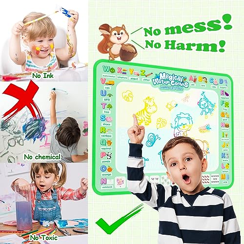 Qqduck NO Water Doodle Mat,Reusable Painting Writing Doodle Board Toy,Mess Free Coloring Doodle Drawing Mat Educational Toys,Birthday Christmas Gifts thumb #3