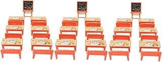 SEWACC 39 Piezas Mesa y Sillas Amarillas Sala De Clase Pequeña Mini Kit De Aula Escritorio De Muñecas Escritorio para Niños Decoración del Hogar Mini Juguetes De Aula El Plastico