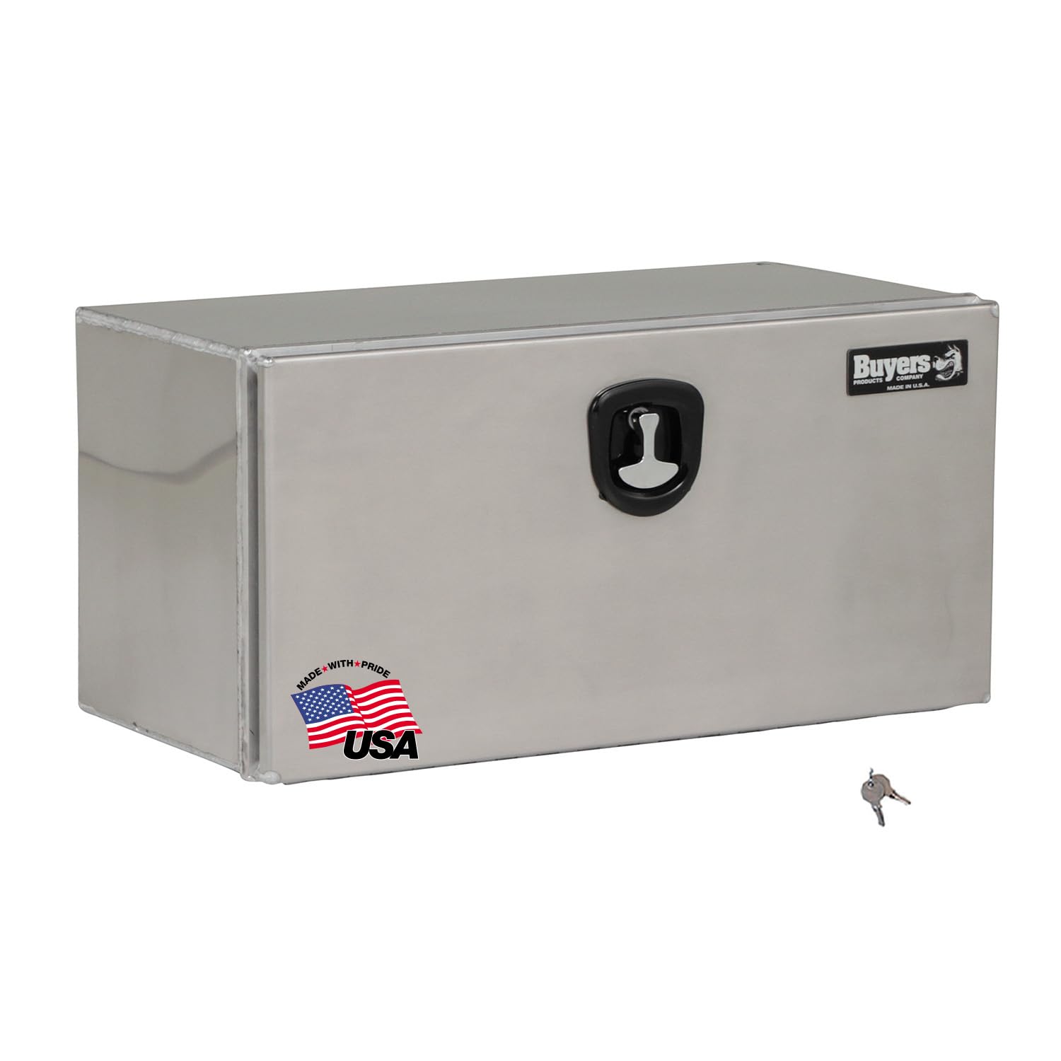 Buyers Products 1706405 Pro Series Underbody Truck Box With 3-Point Compression Latch, Smooth Silver Aluminum, Made in the USA, 18 x 18 x 36 Inches, Truck Tool Box For Storage &amp; Organization