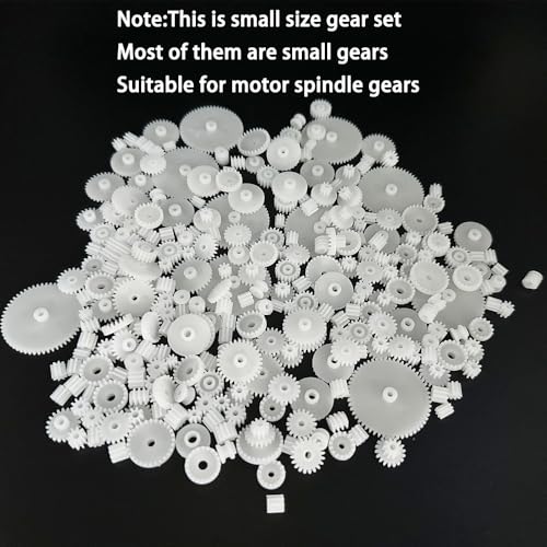 200PCS Module 0.5 Plastic Gear Single Gear Spindle Gear Small Motor Gears for DC Motor RC Car Robot DIY Model Toy Parts (White)