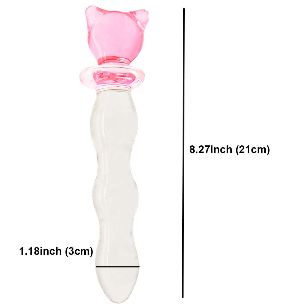 Adult G-spot Dildo Crystal Glass Sex Toys Pleasure Wand (Pink Star): Pink Bear
