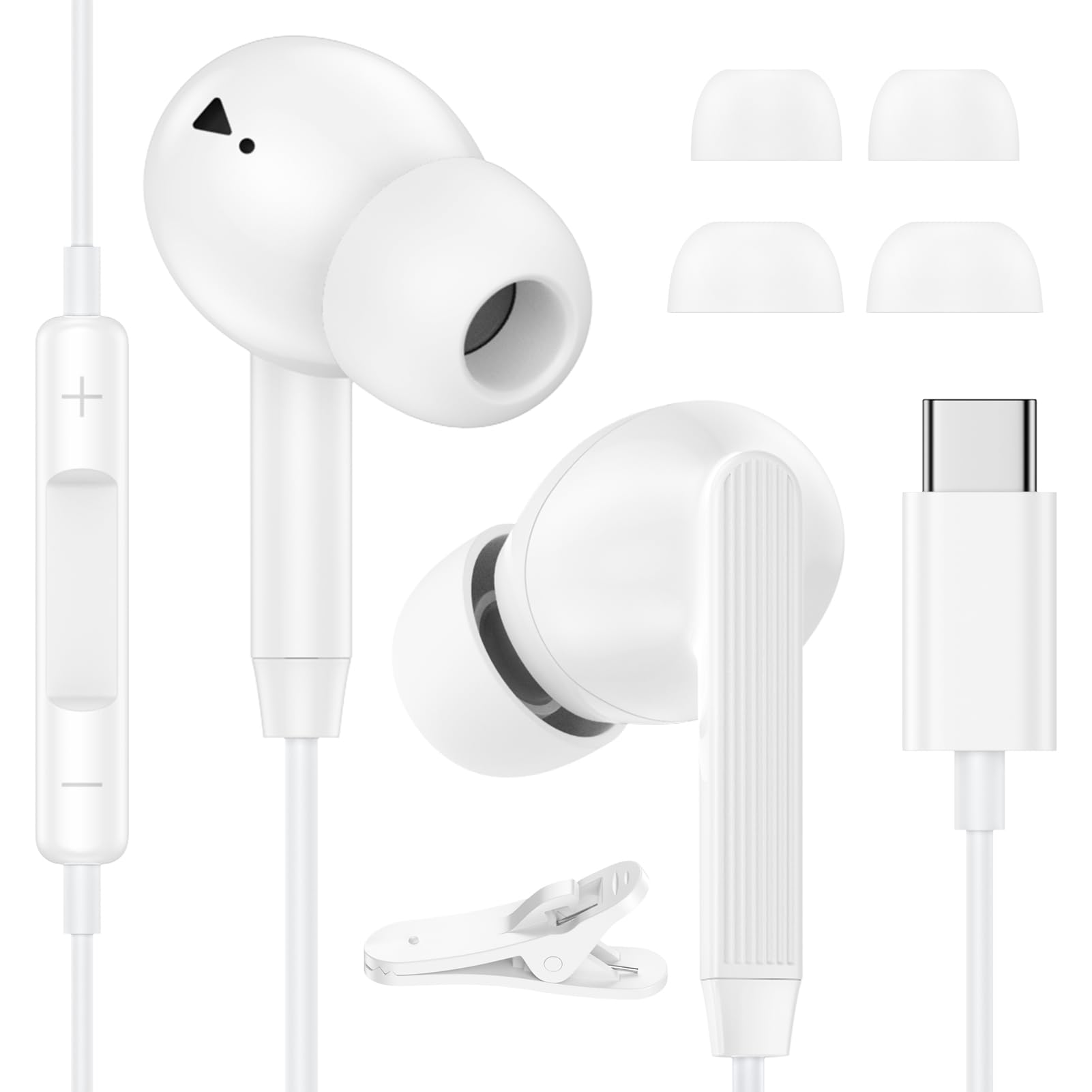 Kopfhörer mit Kabel USB C für Samsung S26 Ultra S25 + S24 S23 S22 A56 A55 A36 A35 A17 A16, Typ C In Ear Kopfhörer Ohrhörer Headset mit Mikrofon Kabelkopfhörer für iPhone 17 Air 16 15,Google Pixel 10 9