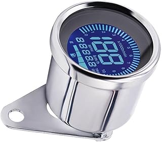 Motorcycle Odometer DC 12V LCD Digital Motorcycle Speedometer 7-Color Backlit Odometer Tachometer Universal Oil Level Meter Instruments