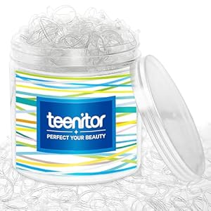 Teenitor Clear Elastic Hair Bands,2000pcs Mini Hair Rubber Bands,Hair Ties, Soft Hair Elastics Ties, 2mm in Width and 30mm in Length