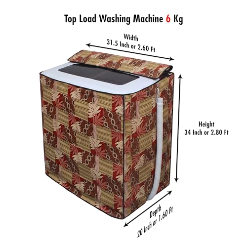 Image of DREAM CARE Waterproof & Dustproof Washing Machine Cover Top Load & Semi Automatic Suitable for 6 kg, 6.2 kg, 6.5 kg (80 x 86 x 51 cms)