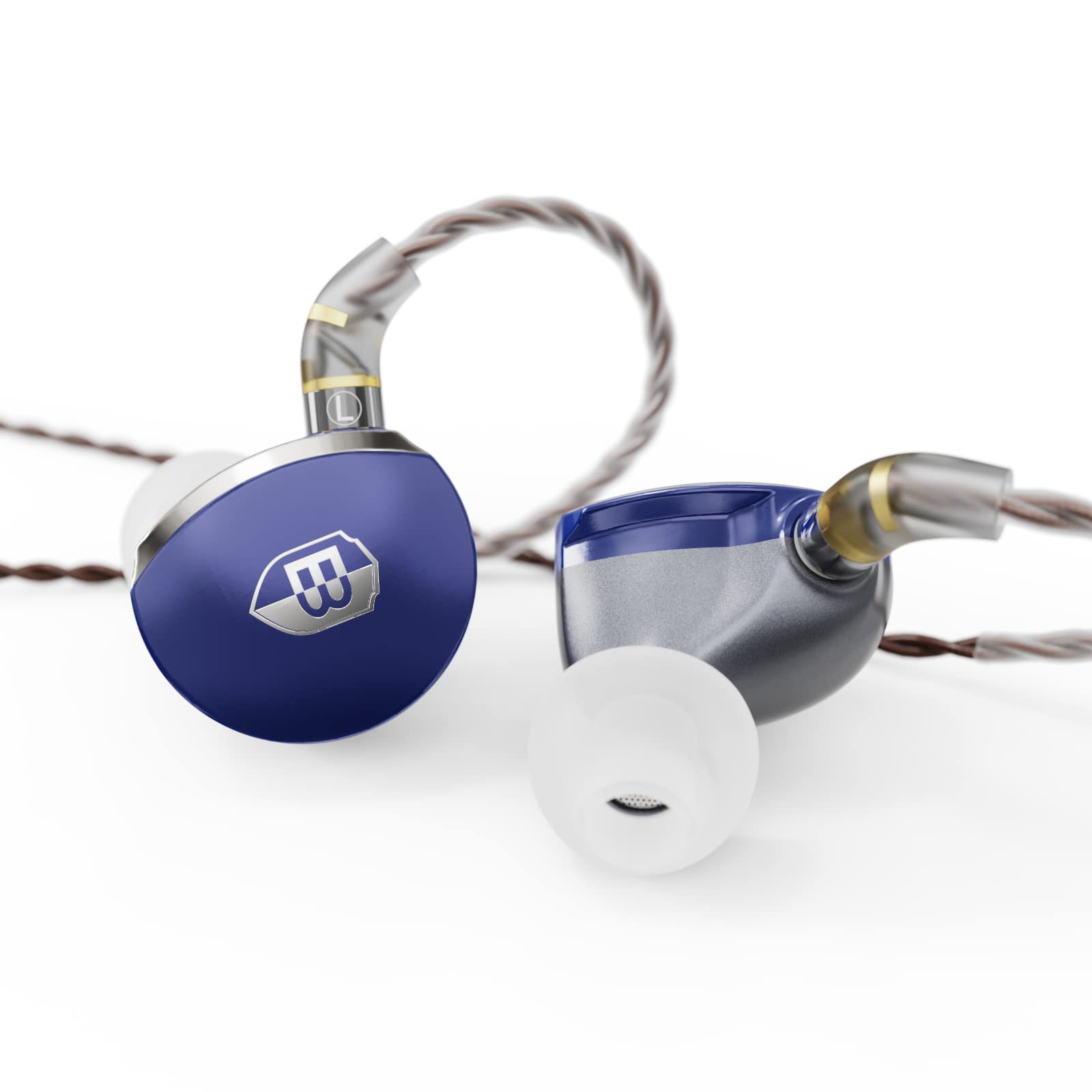 BASNMTPro in Ear Monitors, 14.5mm Planar HiFi IEM Headphones with CNC Process and 4-Core Litz OCC Single-Crystal Copper Cable for Musicians(Navy Blue)