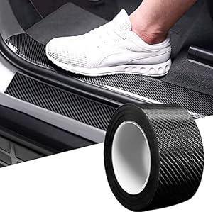 Nurven Universal Car Door Edge Entry Guards Scratch Cover Door Sill Protector 5D Carbon Fiber Paint Threshold Guard Car Bumper Door Guard Hood Sticker Protection Strip (5cm  -  5M) (Blackcolor)