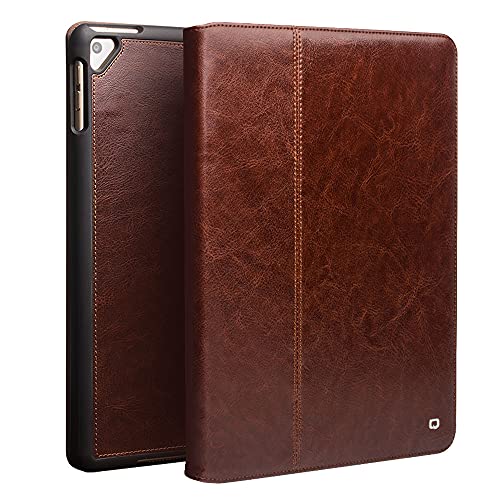 QIALINO for iPad 10.2 8th Gen 2020/7th Gen 2019 Case,Premium Handmade Luxury Genuine Leather Folio Case with Auto Wake/Sleep Function and Multi-Angle Viewing Stand Smart Cover for iPad 10.2'' (Brown)