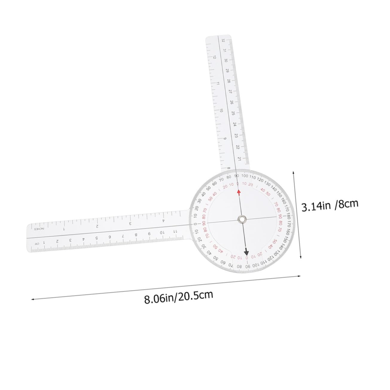 GALPADA 4pièces Rapporteur Angle Plastique Goniomètre Outil de Mesure Précis Règle Transparente et Pratique pour Usage Professionnel et Domestique