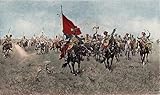 Leinwandbilder Bild Kunst Leinwand Malerei Ölgemälde Kurdische Kavallerie auf dem Marsch von Jozef Brandt für Wanddekoration 60x90cm