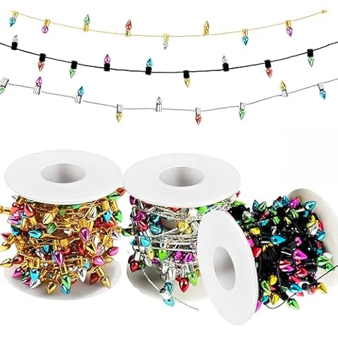 Orgrimmar Fake Light String Christmas Decoration Doll House Miniature Furniture 3 Color Accessories String Lights (15m/590inch) Cover