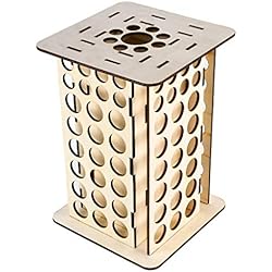 Estanteria Pinturas HomeDecTime Rack DE Pintura 65/113 Agujeros POTES DE Pintura Porta Botellas De Madera - 113 Agujeros