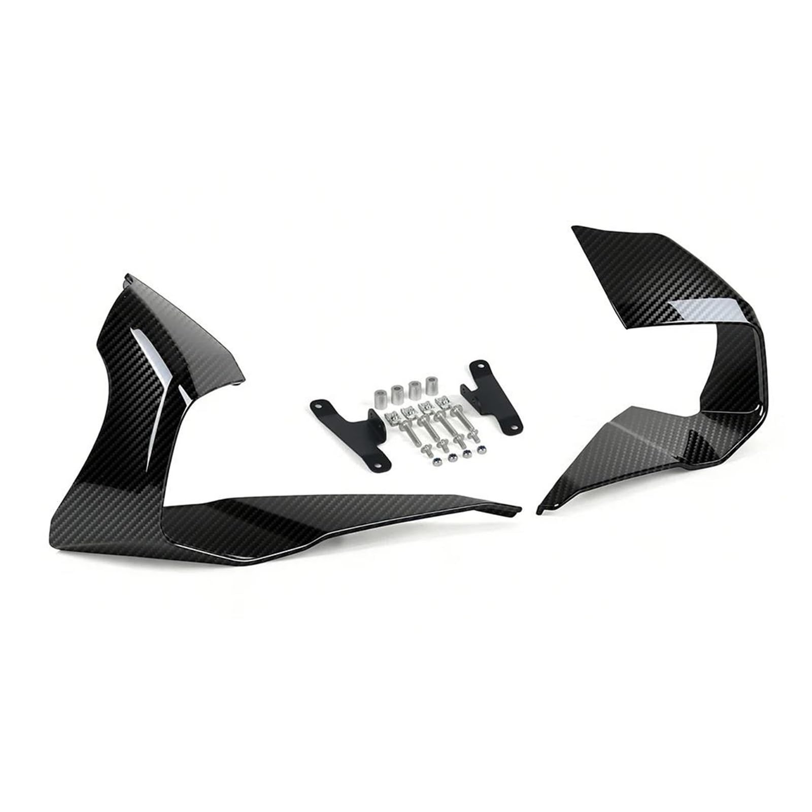 Motorrad Spiegel winglets Für Kawasaki ZX6R 2024-2026 Motorrad Frontspoiler Abtrieb Aerodynamik Verkleidung Lip Fxed Wing Festen Flügel(T)