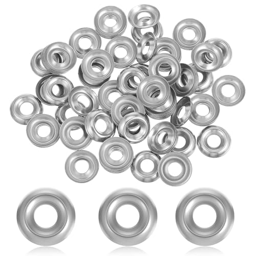 100 Pcs #8 Countersunk Finish Washers 304 Stainless Steel Finishing Washers Cup Silver Countersunk Cup for Automotive Construction Plumbing Electrical Applications and Industry Men
