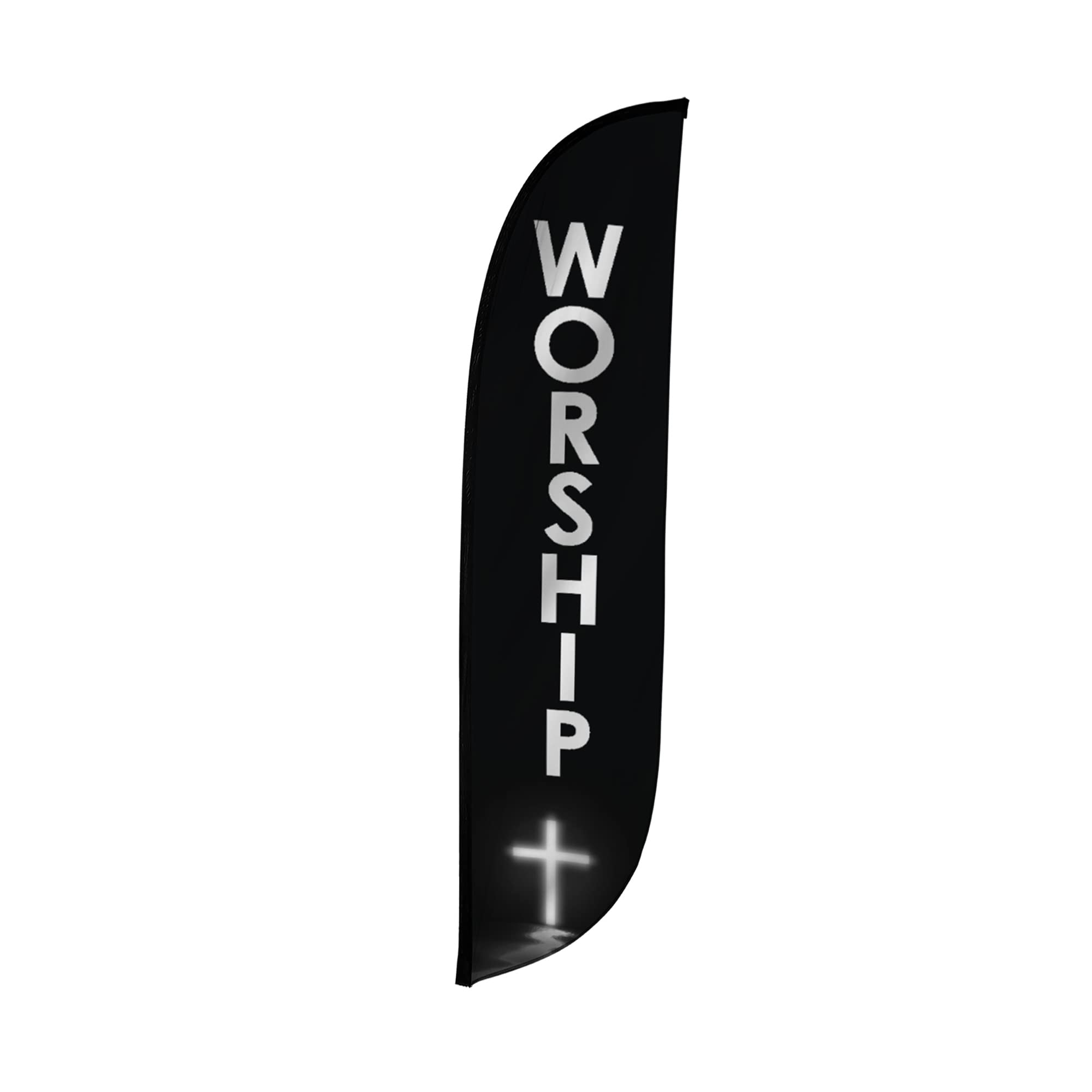 LookOurWay Feather Flag Banner - 12 Feet Tall Advertising Flags for Outdoor Business and Events Promotion - Swooper Flag Only - Church Flags - Worship