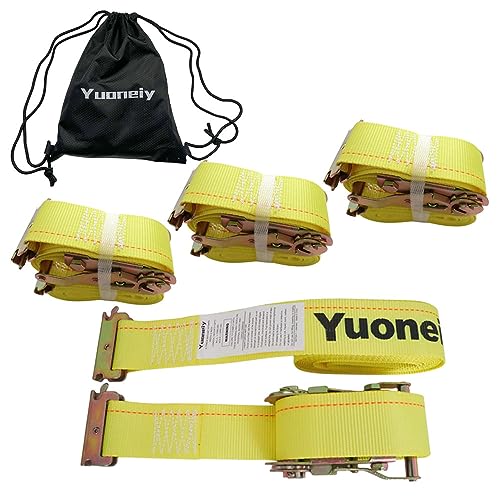 Yuoneiy E-Track Ratchet Straps Tie Down Heavy Duty(4PK) 2