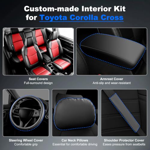 Image of AOMSAZTO Custom Fit Seat Covers for Toyota Corolla Cross 2023-2026 Hybrid