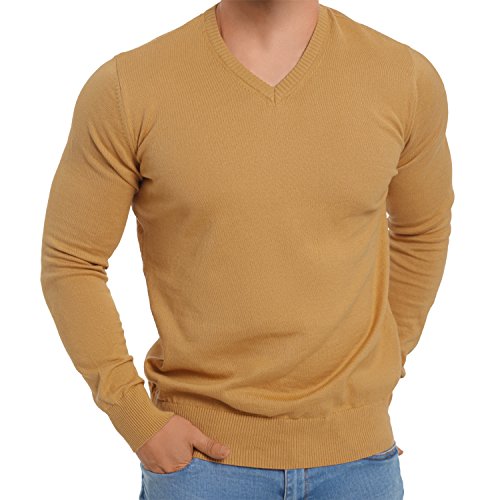 Celodoro - Jersey de Cuello en V para Hombre – Oak Buff