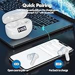 Wireless Earbuds, Bluetooth Headphones 5.3 HiFi Stereo, Wireless Earphones with ENC Noise Cancelling Mic, LED Digital Display in Ear Buds White - Image 5