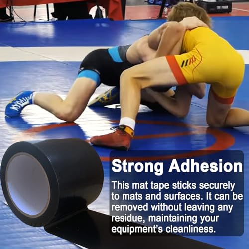 Image of 2 Rolls Wrestling Mat Tape 4'' x 108.2' Carpet Tape for Carpet Seam 7 Mil Carpet Tape Seaming Cover Tape Strong Adhesive Tape for Wrestling Grappling Exercise