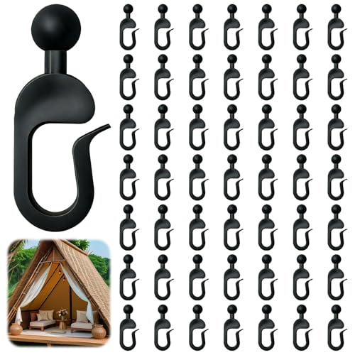 Supecesorio Gardinenhaken für Schienen, 50 pcs Vorhang Haken, gardinenhaken für Ringe, Pavillon für Vorhänge und Seitenschirme, Gartenpavillons, Ganci in Plastica per Tende