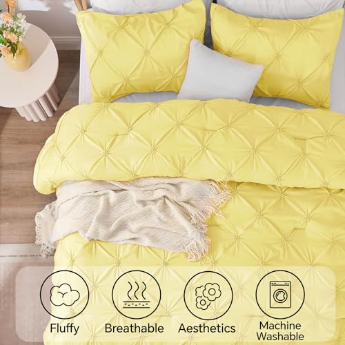 Image of BEDELITE Queen Comforter Set Light Yellow,Lightweight & Soft Comforter