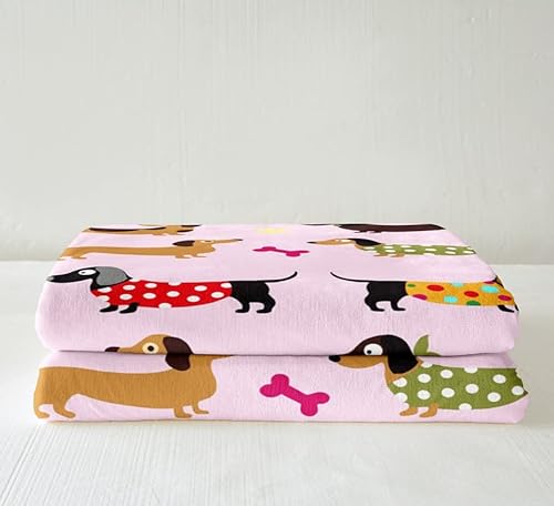 Simpatica coperta in pile con bassotto sherpa, per...