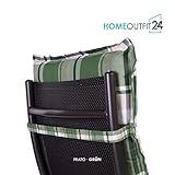 Homeoutfit24 Sun Garden 4-Stück Gartenstuhl-Auflage Prato in Grün - 4