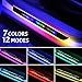 Custom Car Logo or Text LED Door Sill Lights, Automatic Sensing 7 Colors/12 Changing Modes, Wireless Design Led Atmosphere Car Welcome Lights, Suitable for All Cars