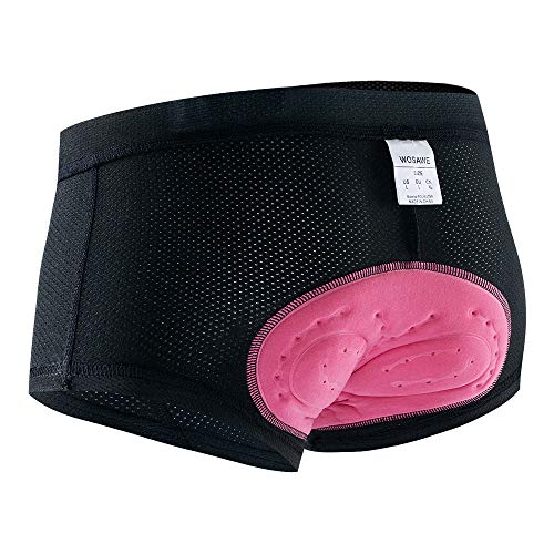 WOSAWE sous-vêtements de Vélos pour Femme 3D Rembourré Respirant Cuissard de Cyclisme Séchage Rapide Caleçon de VTT (Noir XXL) Cover